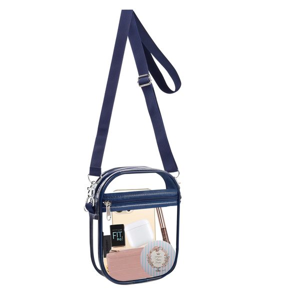 Clear Crossbody Purse Bag, Clear Bag Stadium Aroved With Front Pocket ^_^ - Picture 1 of 6
